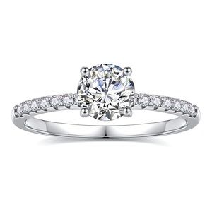 Size 6 Solitaire Moissanite Diamond wedding engagement ring